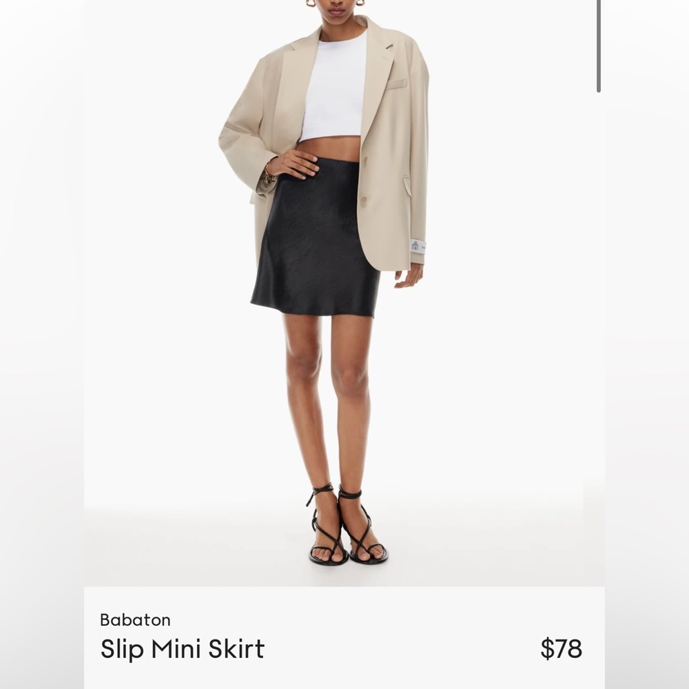 Babaton black mini slip skirt